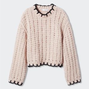 Mango MNG | Contrast Trim Wool Blend Sweater